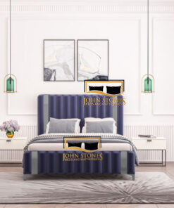 Milan Bed - Blue - Luxury Bedroom Furniture