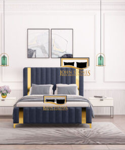 Milan Bed - Blue - Luxury Bedroom Furniture