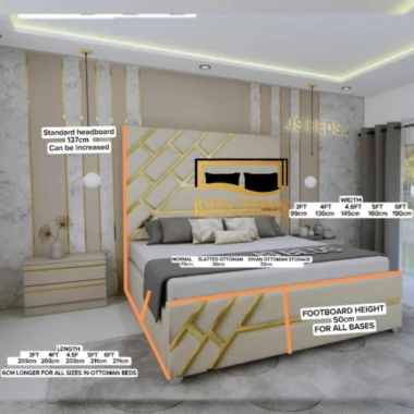 Golden Lucia Bed Main Dimension