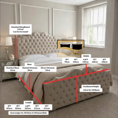 Luxury Swedish Bed Main Dimension