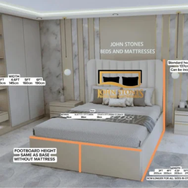 Oxford Wing Bed Main Dimension