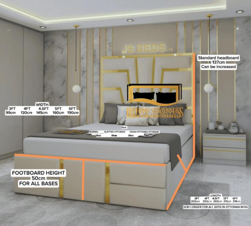 Simba Luxury Bed Main Dimension