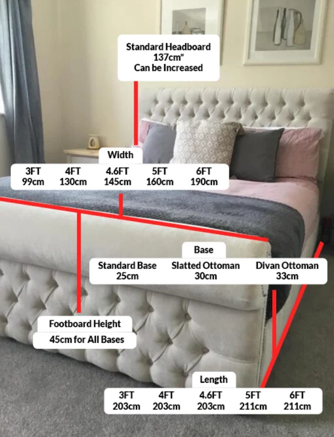 Tuscany Bed Main Dimension
