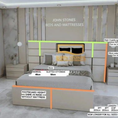 Venice Wide Panel Bed Main Dimension