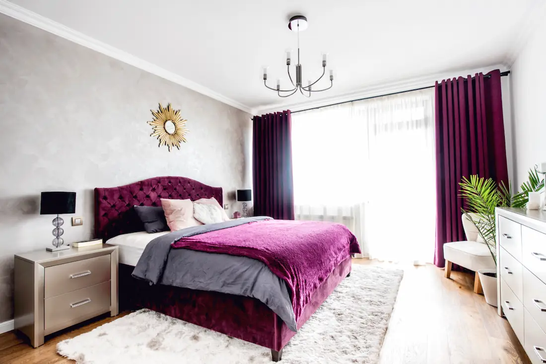 Johns Bedroom Interior With Double Bed Uk